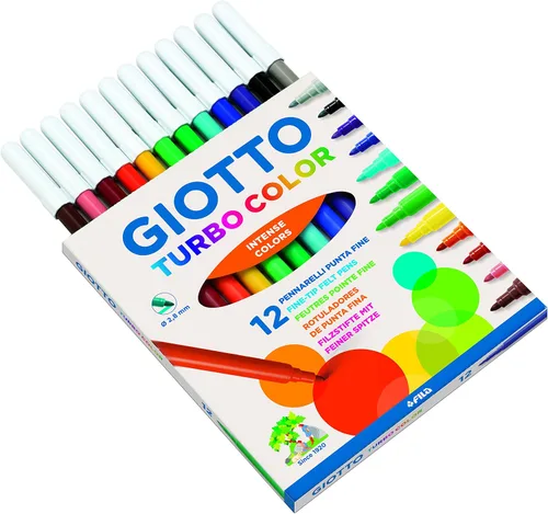 Vista 2 de GIOTTO Turbo Color - Bolígrafo de punta de fibra, multicolor, 12