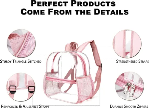 Vista 20 de Keepcross Mochila transparente de 12 x 6 x 12 pulgadas para eventos de estadio, bolsa transparente para estadios, eventos deportivos, festivales