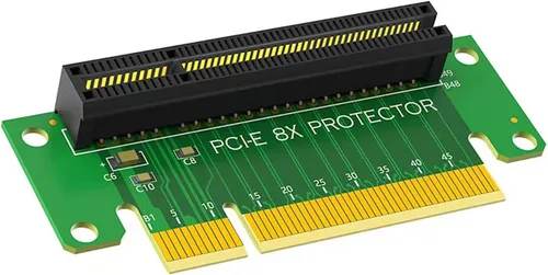Vista 9 de WLGQ Tarjeta vertical PCIE X8 macho a hembra, adaptador PCI Express PCI-E 8X izquierdo de 90 grados, adecuado para servidor, escritorio