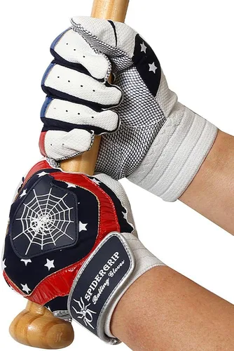 Vista 2 de J&S Sporting Spider Grip - Guantes de bateo de béisbol antideslizantes - Agarre antideslizante duradero para hombres y jóvenes jugadores