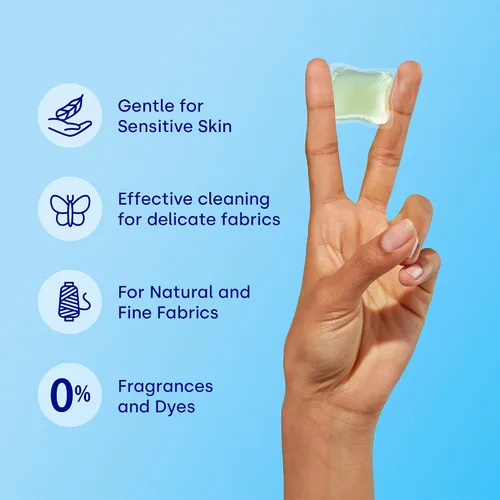 Vista 9 de Dropps Cápsulas de detergente para ropa de piel sensible, sin perfume (64 unidades) - Hipoalergénico y probado por dermatólogos Libre
