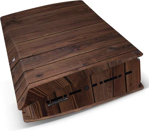 Vista 4 de PS5 - Adhesivo vinal de madera para consola de discos y 2 fundas para controladores