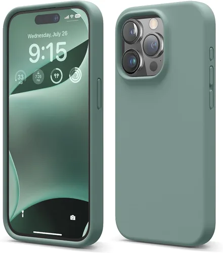 Vista 19 de elago Compatible con Funda para iPhone 15 Pro, funda de silicona líquida, funda protectora de cuerpo completo, a prueba de golpes, funda delgada