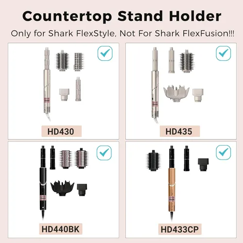 Vista 3 de Affogato Soporte para secador de pelo compatible con Shark FlexStyle, organizador de montaje en pared para accesorios Shark Flex