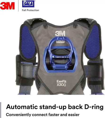 Vista 6 de 3M 1403070 DBI-SALA ExoFit X300 Arnés de seguridad de construcción cómodo, protección contra caídas, OSHA, ANSI, anillo en D trasero de aluminio