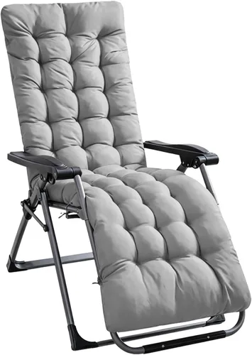 Vista 8 de Moclever Zero Gravity - Cojín para silla de 67 x 22 x 3 pulgadas, almohadilla reclinable acolchada gruesa con 6 lazos seguros, cojín de apoyo suave