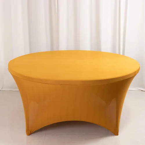 Vista 29 de Efavormart - Mantel rectangular de elastano elástico beige de 4 pies