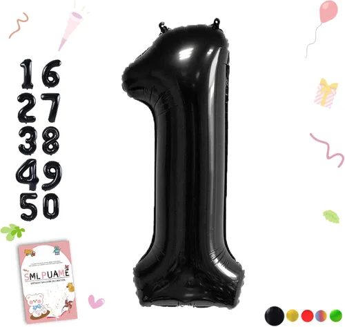 Vista 40 de Globos grandes de 40 pulgadas de números del 0 al 9, globos numéricos para decoración de fiesta de cumpleaños, globos de helio de aluminio