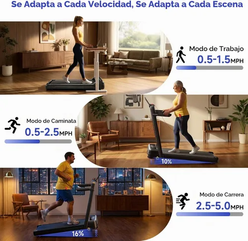 Vista 2 de YPOO 16% Walking Pad Incline, Treadmills for Home, Handle Bar, Foldable Negro oscuro