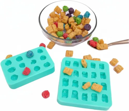 Vista 5 de Molde de silicona para cereales en forma de bucles, molde de 24 cavidades, molde de anillo de fruta para cera derretida, molde de cera NC075