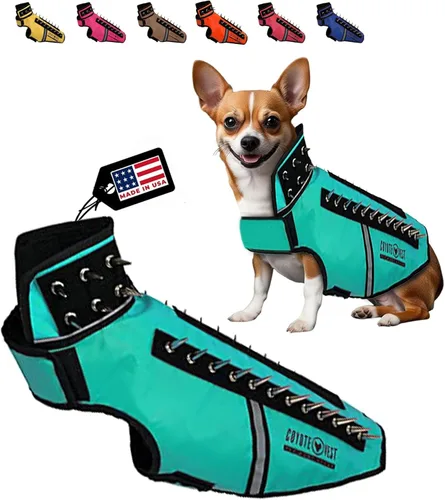 Vista 25 de CoyoteVest SpikeVest - Chaleco de arnés para perro, accesorios reflectantes para perros con picos para proteger a tu mascota de ataques de Raptor