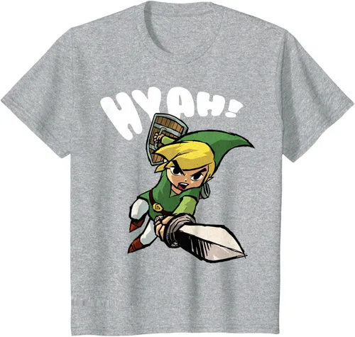 Vista 7 de Nintendo Legend of Zelda Link Hyah Poster - Camiseta pequeña Azul Marino