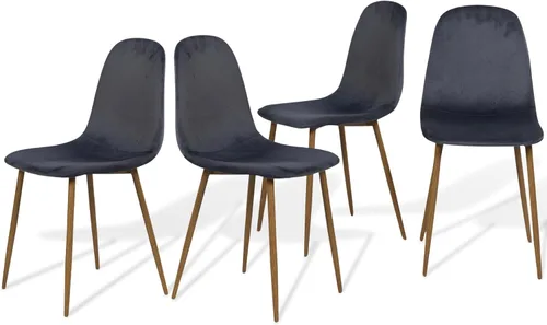 Vista 10 de Homy Casa Mid-Century - Juego de sillas de comedor tapizadas, sillas de cocina con patas de metal, sillas laterales con tapicería de Beige
