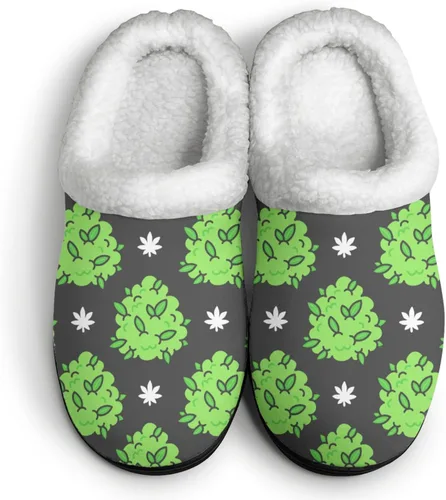 Vista 2 de KEHUASW Trendy Slipper weed Slippers Cannabis leafs Mens Bedroom Slippers Slide Slipper Women Bed House Slippers Washable House Slipper