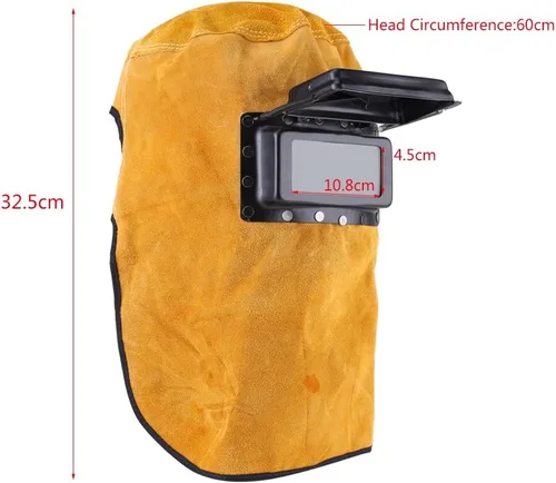 Vista 5 de Casco de soldadura, duradero, de buena calidad, resistente al calor, transpirable, máscara de protección con lente de protección completa