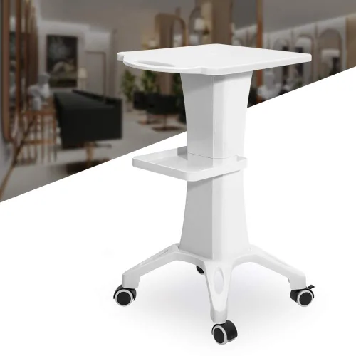 Vista 6 de Rolling Salon Trolley Tray Cart Multifunción Instrument Tray Station Tool Storage Tray Station Station con estante