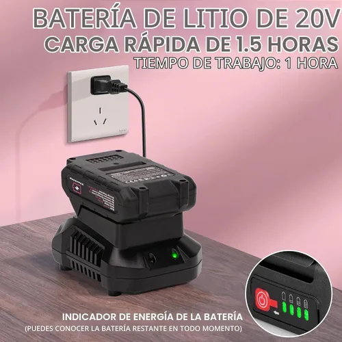 Vista 5 de Pistola de pegamento caliente, pistola de pegamento inalámbrica rosa de 20 V con 30 barras de pegamento de tamaño completo, kit de pistola