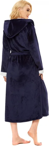 Vista 2 de ccko Batas de felpa para mujer, suaves, ligeras, cálidas, con capucha, estilo spa