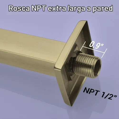 Vista 5 de TRUSTMI Brazo de ducha cuadrado de 16 pulgadas, oro cepillado, extensión