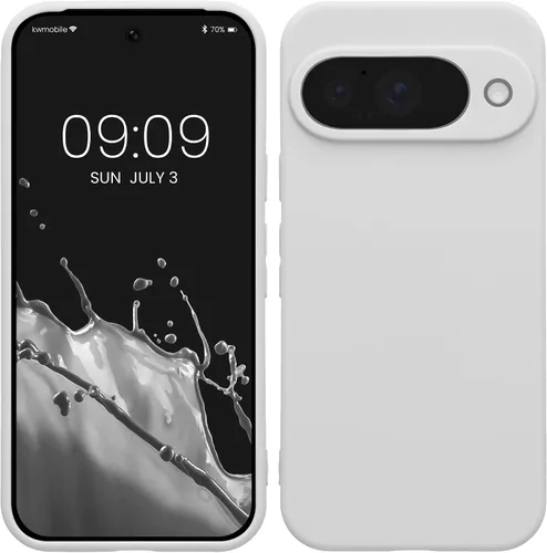 Vista 239 de kwmobile Funda compatible con Google Pixel 9 - Funda protectora delgada de TPU para teléfono - Acabado mate suave - Piedra antigua