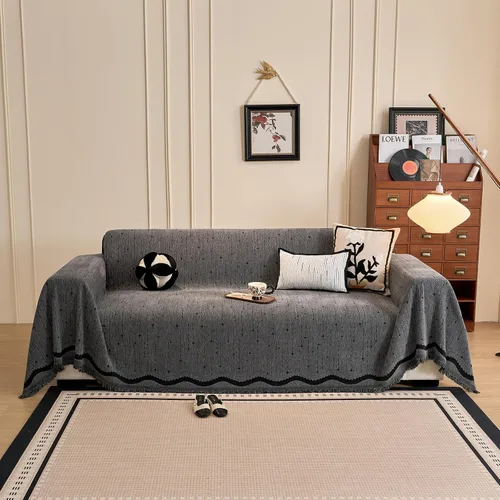 Vista 20 de STACYPIK Jacqurad - Fundas de sofá reversibles y duraderas para mascotas, fundas de sofá geométricas con orejas de trigo, protector de muebles gris