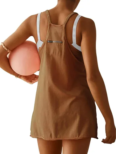 Vista 2 de VIUTIL Vestido atlético para mujer con pantalones cortos incorporados, mini vestido de entrenamiento deportivo para golf, verano 2023