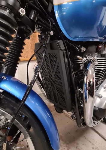 Vista 6 de Protector de radiador de motocicleta para Triumph Bonneville T100 T120 Bobber Speed Street Twin Street Cup Scrambler Thruxton 1200 R S TFC