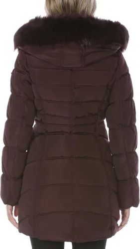 Vista 5 de LAUNDRY BY SHELLI SEGAL Chaqueta acolchada con capucha 34 para mujer con ribete de piel sintética