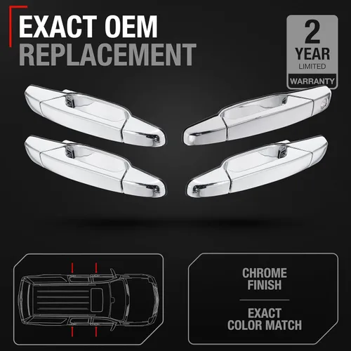 Vista 2 de Manija de puerta exterior delantera/trasera del conductor y pasajero - Compatible con Chevy Avalanche 2007-2013, Silverado 1500, 2500, 3500