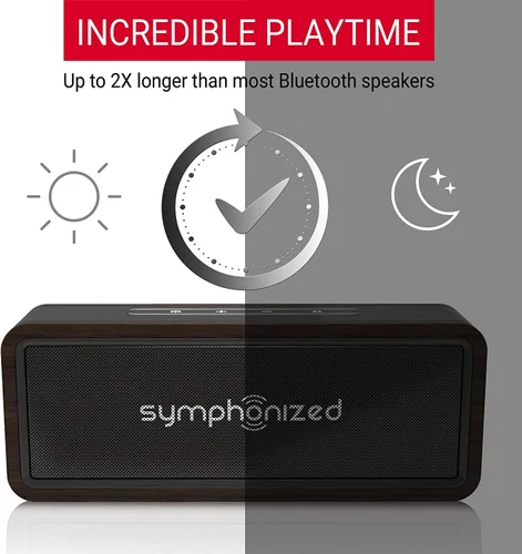 Vista 4 de Symphonized Altavoces Bluetooth portátiles: pequeño altavoz Bluetooth para exteriores para patio y hogar, altavoces Bluetooth ruidosos para puerta