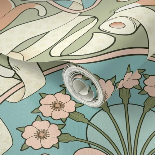 Vista 2 de Spoonflower Papel tapiz de arte caprichoso para despegar y pegar