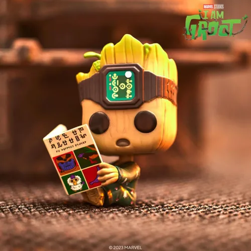 Vista 2 de Funko Pop! Marvel: Guardianes de la Galaxia - Pijamas Groot con libro - Pantalones cortos de Groot - Figura de vinilo coleccionable - Idea de regalo