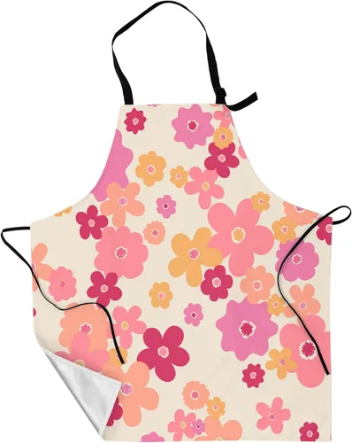 Vista 9 de Gkyygk Delantal para mujer con bolsillos, correa ajustable en el cuello y lazos en la cintura para cocinar, hornear, barbacoa, hombres y mujeres