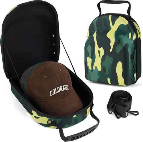 Vista 17 de GERMUN Funda rígida para gorra de béisbol, funda de viaje con correa ajustable para el hombro, funda para 12 gorras de béisbol, perfecta para viajes