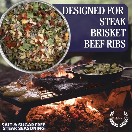 Vista 4 de Condimento para carne sin sal y azúcar Condimento gourmet Mezcla de especias artesanales Todo natural Sin OMG 3.7 oz (104 g) Lote