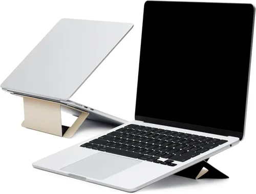 Vista 9 de MOFT Soporte para computadora portátil para escritorio, soporte de computadora adhesivo con doble ángulo, soporte elevador ergonómico