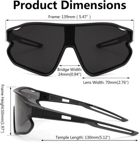 Vista 6 de FEISEDY Gafas de sol unisex para jóvenes, gafas de sol de béisbol y tenis, UV400 deportivas para niños y niñas, pantallas de ciclismo B4064
