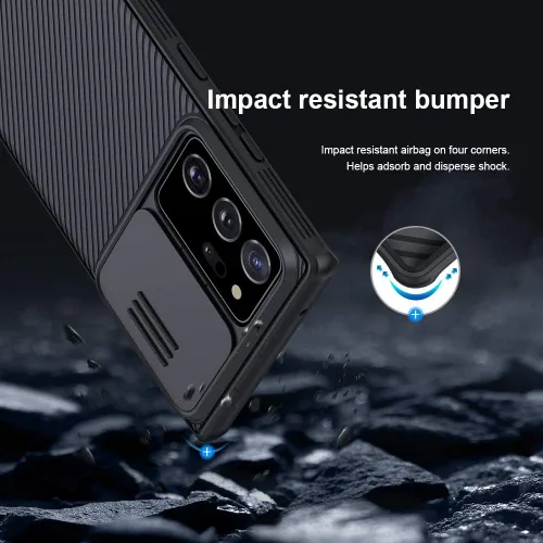 Vista 6 de Funda para Galaxy Note 20 Ultra con cubierta para cámara, Note 20 Ultra Liquid Silica suave a prueba de golpes con cubierta deslizante para cámara