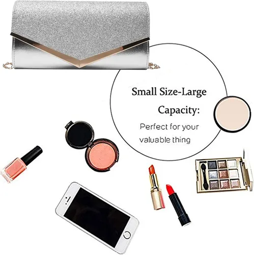 Vista 7 de Bolso de mano de noche con purpurina brillante para mujer, bolso de cadena para boda, fiesta de graduación, regalo para mamá, esposa, novia