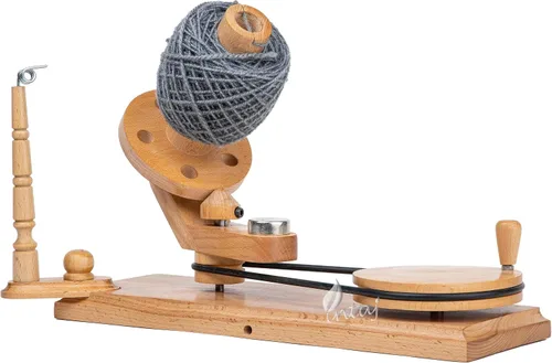Vista 10 de INTAJ Bobinadora de hilo de madera de haya Swift Winder grande para paraguas, bobinadora de hilo Swift y bola para tejer ganchillo, hecha a mano