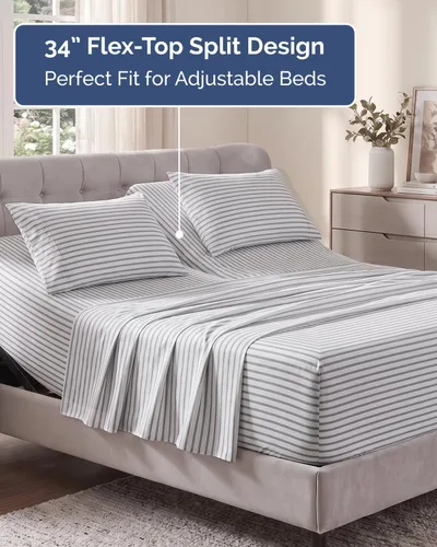 Vista 68 de Extra Deep Twin XL Sheet Set - 3 Piece College Dorm Room - White 01-Blanco