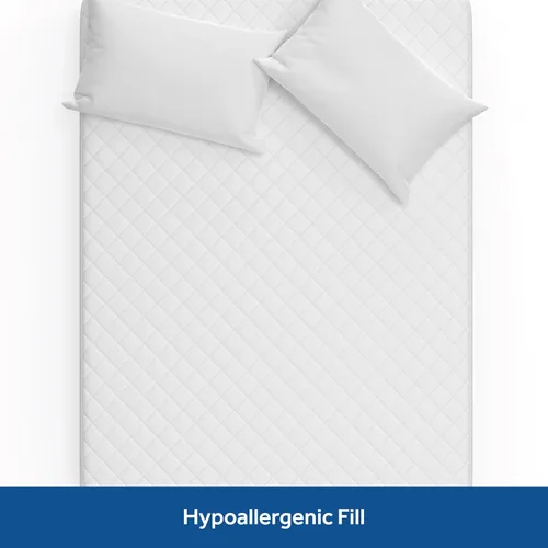 Vista 3 de Sealy Lujosa capa superior suave 100% algodón, relleno de fibra EternaLoft de alta comodidad, esquinas elásticas duraderas de 18 pulgadas