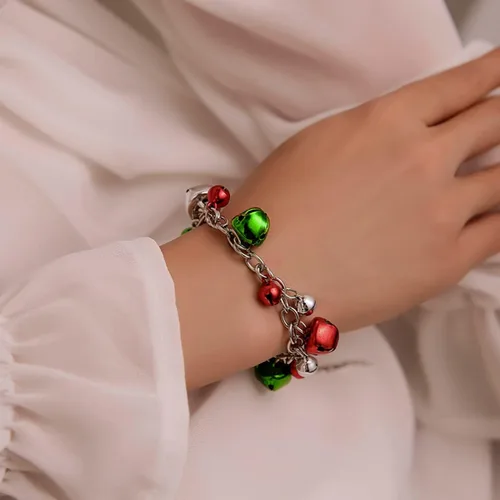 Vista 6 de Ronglry Christmas Jewelry Sets for Women Girls Christmas Necklace for Women Christmas Necklaces Bracelet Earring Christmas Snowflake Bell Tree