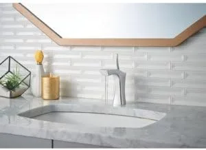 Vista 2 de Delta Faucet Tesla - Grifo de baño de un solo agujero, grifo de baño de una sola manija, cromado, grifo de fregadero de baño, montaje de drenaje