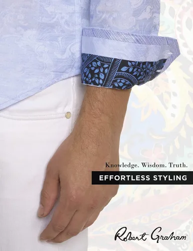 Vista 5 de Robert Graham Camisa tejida de manga larga Wave You para hombre