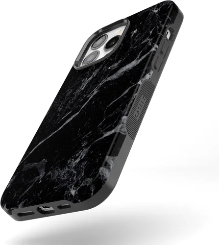 Vista 14 de Casely Funda para iPhone 13 mármol negro perla Diseño protector audaz Compatible con MagSafe