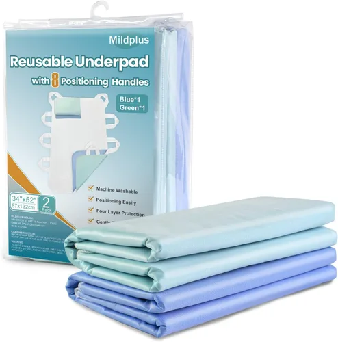 Vista 13 de Almohadillas de cama para incontinencia, lavables, de 4 capas, a prueba de fugas, para personas mayores, 34 x 36 pulgadas MILDPLUS Leakproof
