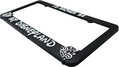 Vista 4 de Rather Be at Disneyland - Marco elevado 3D para matrícula 1 paquete de cubierta para placa de automóvil Soporte universal para placa
