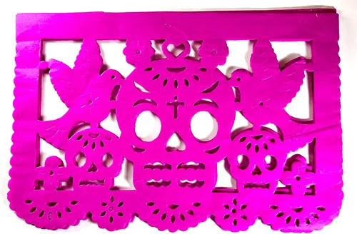 Vista 4 de Paquete de 20 Frontales Altar de Ofrendas Kit de Suministros Dia de Muertos Decoración Día de Muertos Colorido Tamaño Mediano Papel de Seda Hojas