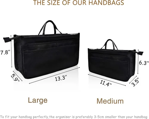 Vista 3 de Bolso de mano estilo cartera de Vercord para mujer con organizador incorporado, estampado bien definido, con manijas y cremallera, tamaño 2, Negro)